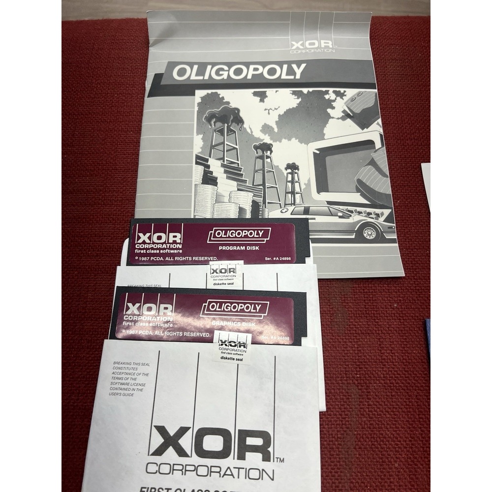 IBM PC Vintage Computer Game Oligopoly by XOR 5.25 Floppy Disk Version